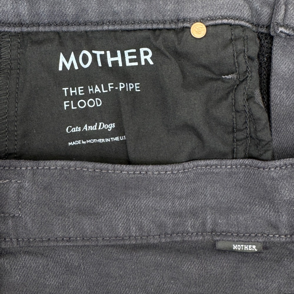 Mother The Half-Pipe Flood Jeans Faded Black High Rise Wide Leg Crop Size 29 - Picture 13 of 16
